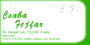 csaba fejfar business card